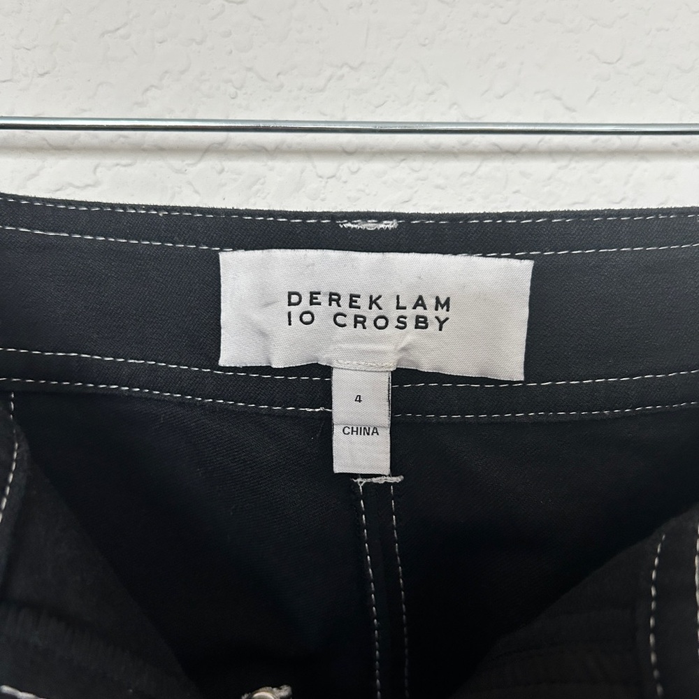 Derek Lam Black Cropped Pants with White Stitching - Picture 5 of 7